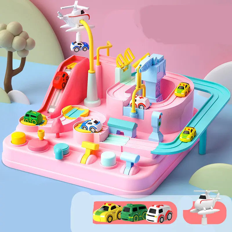 Cars Pass Through Big Adventure Parking Lot Rail Car Toy Car Track Kids Toy G8Central.com