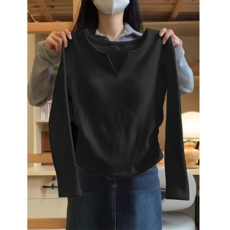 Design Sense Niche V-neck Dralon Bottoming Shirt