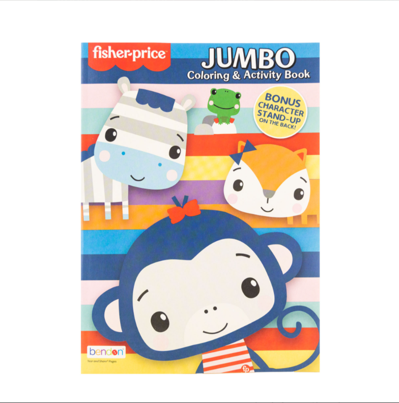 FISHER PRICE Jumbo Coloring Book 80-pages, for AGE 3+ and Older, Learn