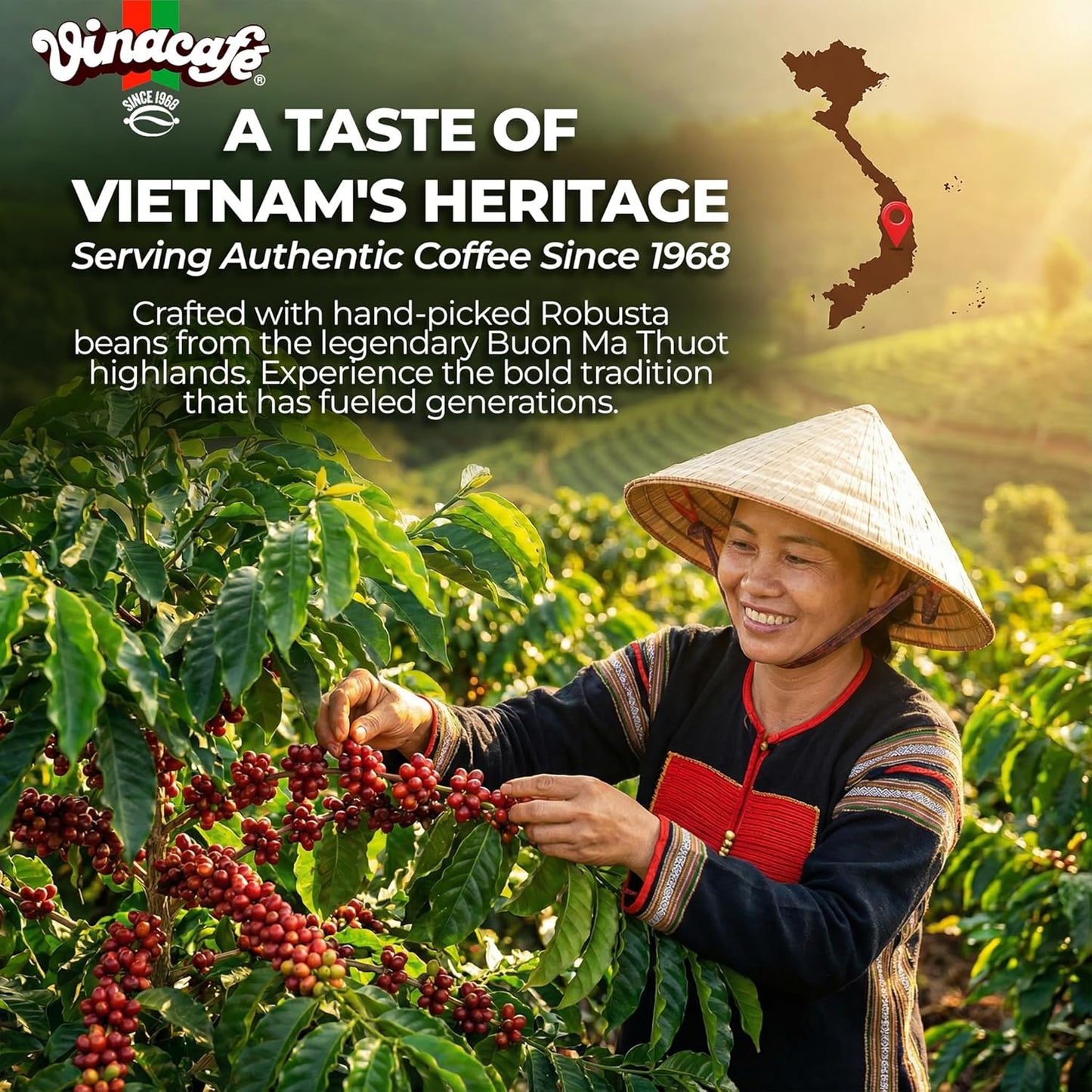 Vinacafe Vietnamese Instant Coffee 3-in-1 Mix – 100 Sticks (0.63oz Each), Smooth Medium Roast, Premium Milk Coffee Blend for Home, Office & Travel ☕❄️🚀