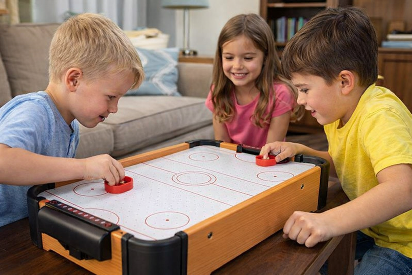 21" Mini Air Hockey Tabletop Game Set – Portable Arcade Hockey Game for Kids & Family Game Night