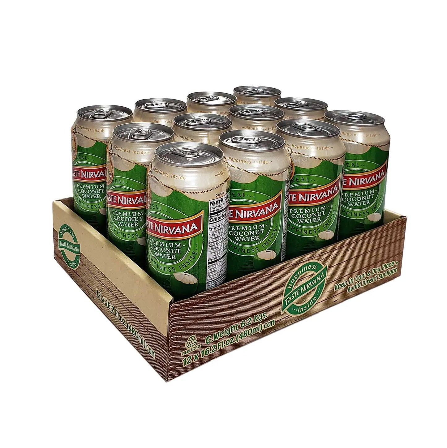 Premium Coconut Water 16.2 Fl. Oz. Pack-12 Cans G8Central.com