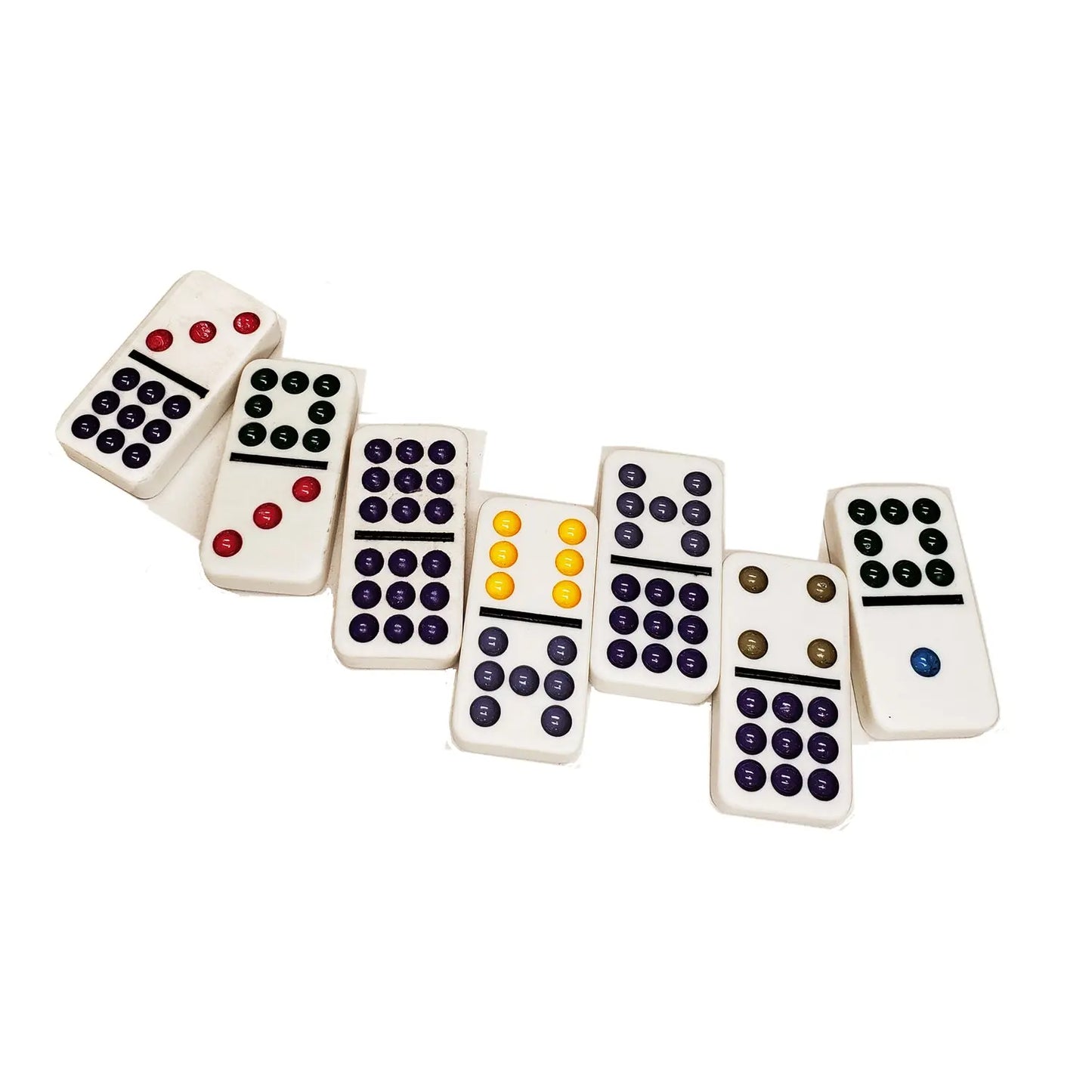 Professional Double-9 Chicken Domino Set with a centerpiece and two chicken markers | COLOR DOTS G8Central