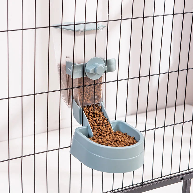 🐾🥣 Automatic Cage Hanging Pet Feeder & Water Dispenser
