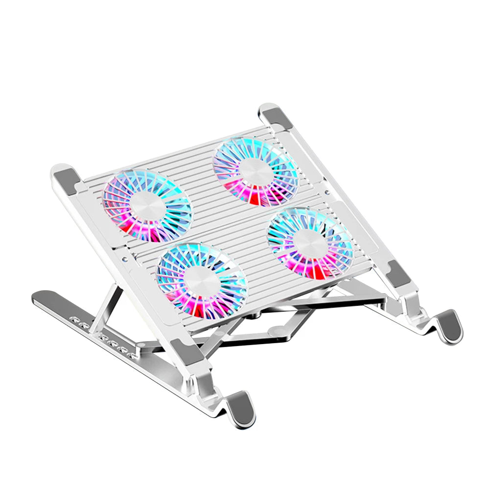 🌈❄️ Laptop Cooling Pad 2/4 Fans – RGB Foldable Stand (11–17.3”)