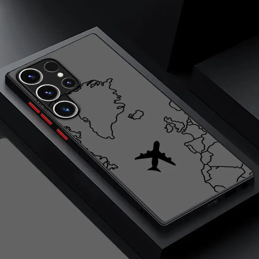 Line Airplane Topographic Phone Case for Samsung Galaxy S Series
