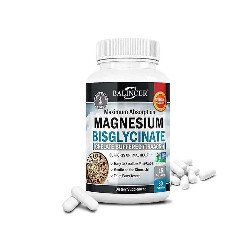 Magnesium Bisglycinate - for Muscle, Nerve, Sleep, Joints, Bones, Immune & Energy - High Absorption, Vegetarian,120 Capsules