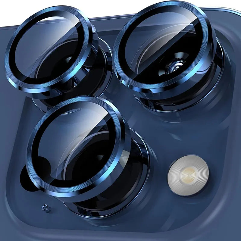 Aluminium Alloy Tempered Glass Camera Lens Protector for iPhone 16 Pro / Pro Max