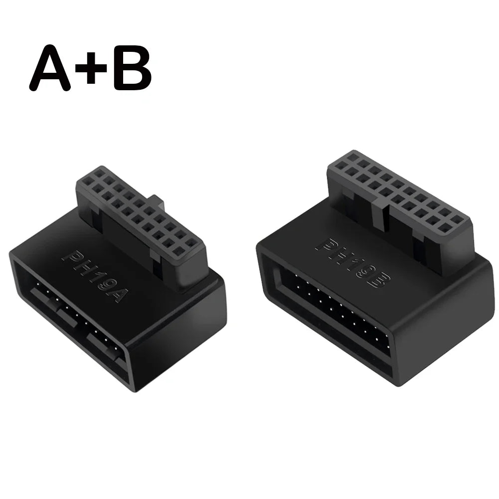 USB 3.0 Motherboard Header Adapter 19P/20P 90° Desktop Converter