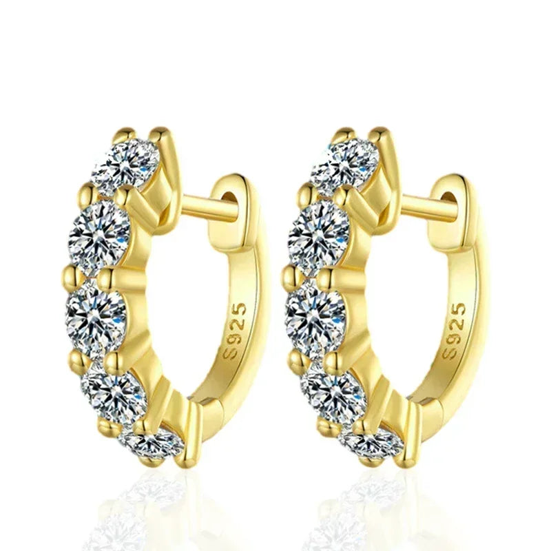 ✨💎 3MM D Color Moissanite Hoop Earrings 🤍 | White Gold Plated 925 Sterling Silver Earrings for Women 👰 | Wedding & Party Fine Jewelry