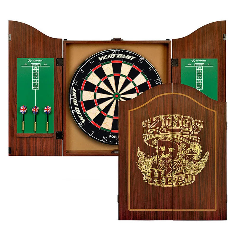 ๐ Professional Sisal Dartboard ๐ฏ with Cabinet & 6 Steel-Tip Darts | Self-Healing Fiber, 18" Official Size