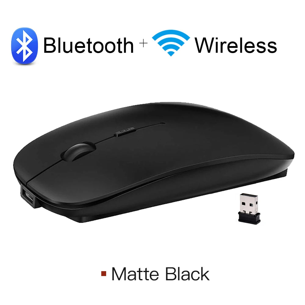 🖱️🔋 Rechargeable Wireless Bluetooth Mouse – 2.4GHz Silent Ergonomic Mini