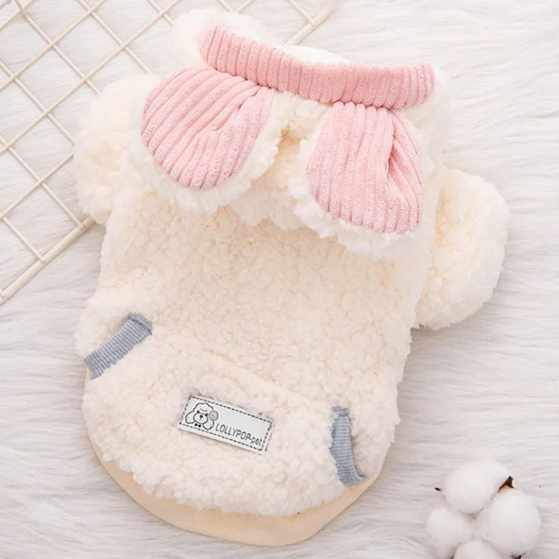 Warm Plush Pet Dog Jacket Coat Bear Pattern Dog Clothes Winter Puppy Costumes