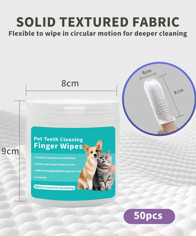 Pet Disposable Finger Toothbrush Wipes – Dog & Cat Oral Cleaning