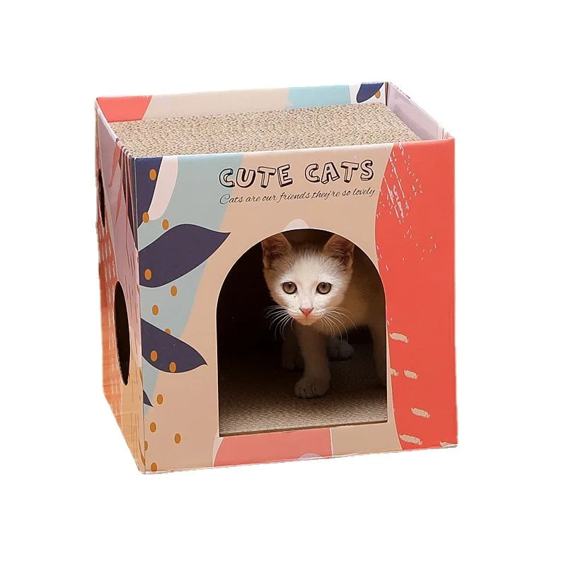 Double-Layer Cat Scratching House – Indoor Corrugated Cardboard Cat Condo & Scratch Pad for Claw Grinding