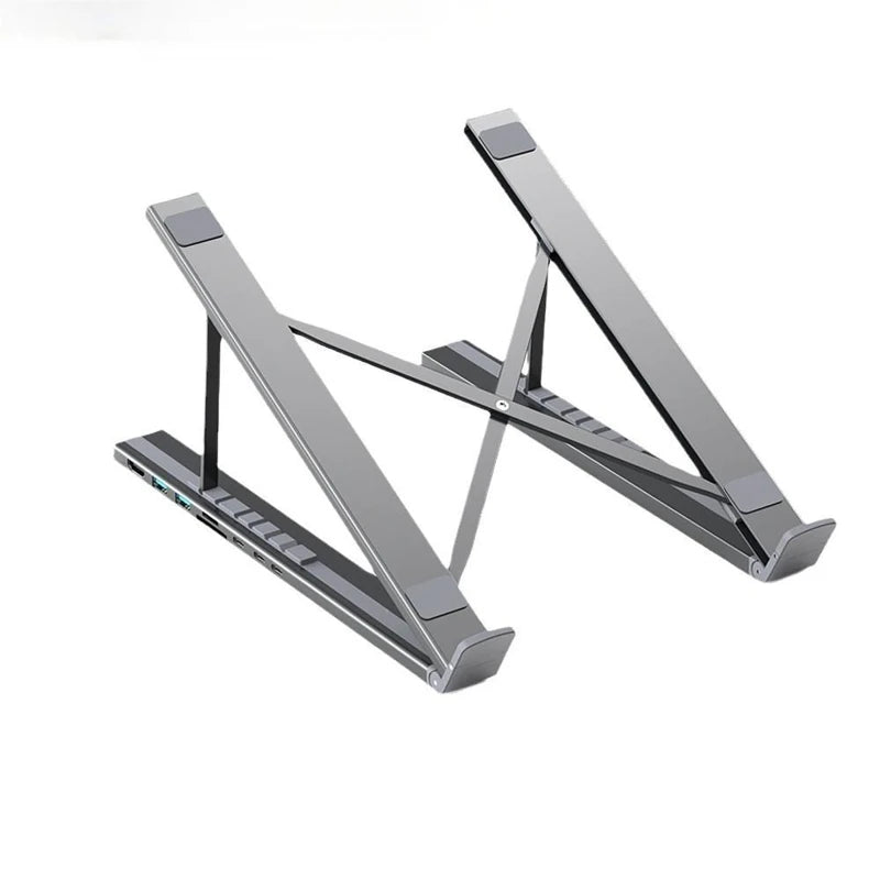 💻🔗 8-in-1 Laptop Stand Docking Station – Aluminum Foldable USB-C Hub