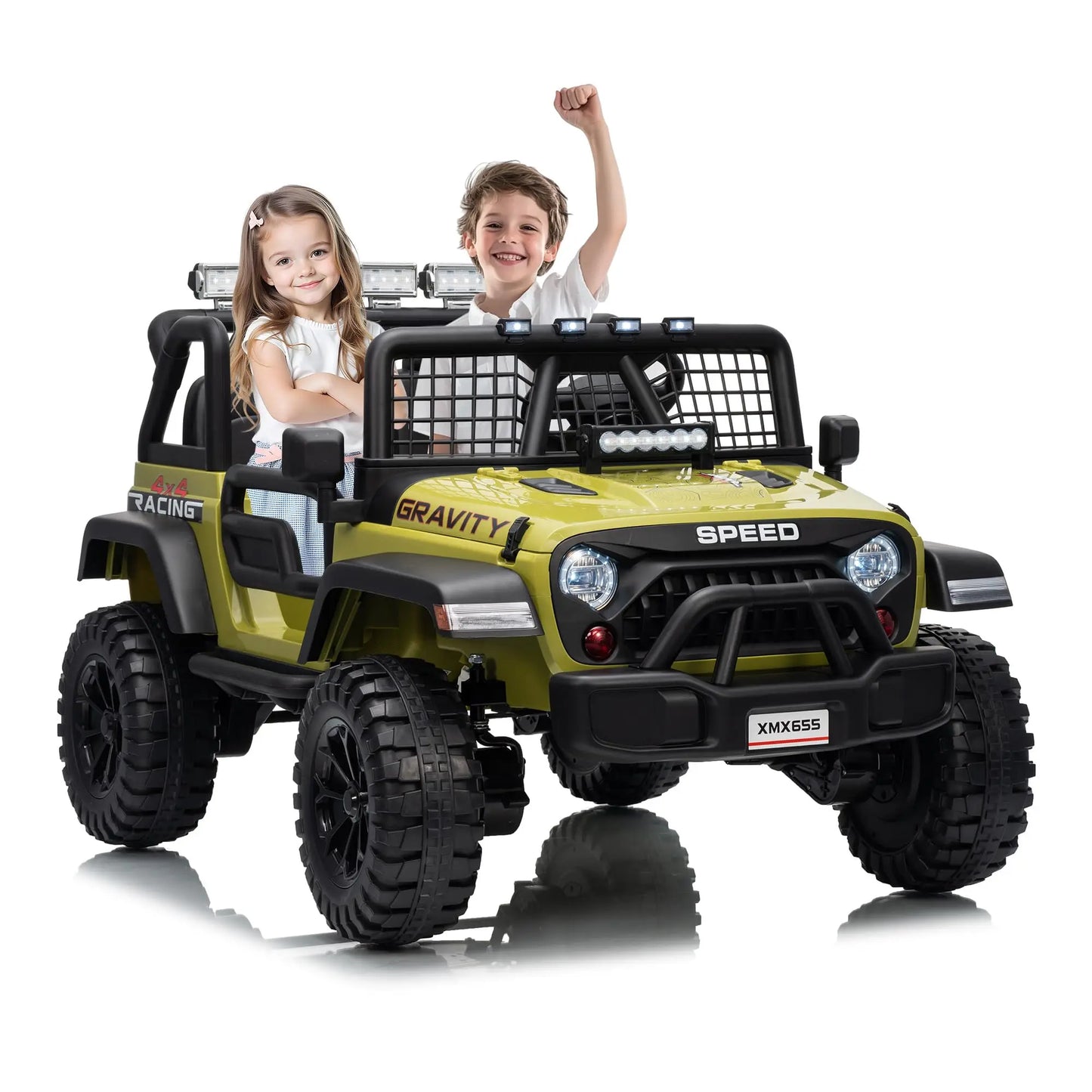 π 24V Kids Electric Off-Road Ride-On Car β 2-Seater 4WD Ride On Truck with Parent Remote Control for Boys & Girls Ages 3-8