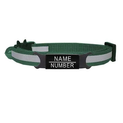 ๐ฑโจ Reflective Adjustable Cat Collar โ Personalized ID Free Engraving