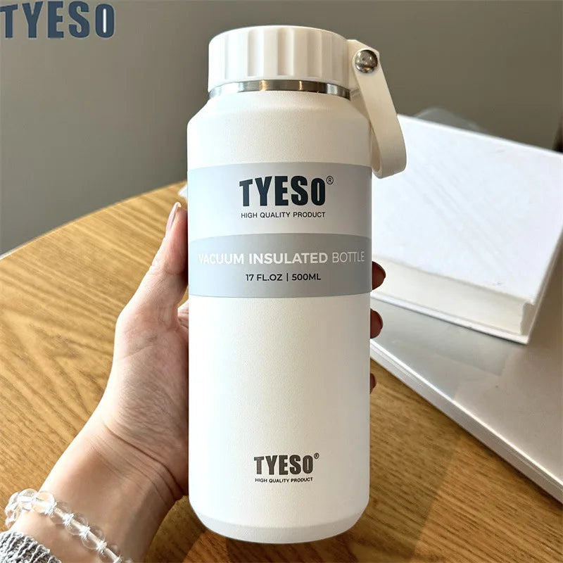 TYESO Large Capacity Insulated Water Bottle โ Portable Handle Sport Travel Mug ๐งโจ
