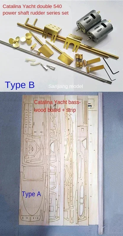 Catalina Yacht Model Basswood Laminate Processing Upgrade Version RC Boat Kit Simulation Assembly Kit