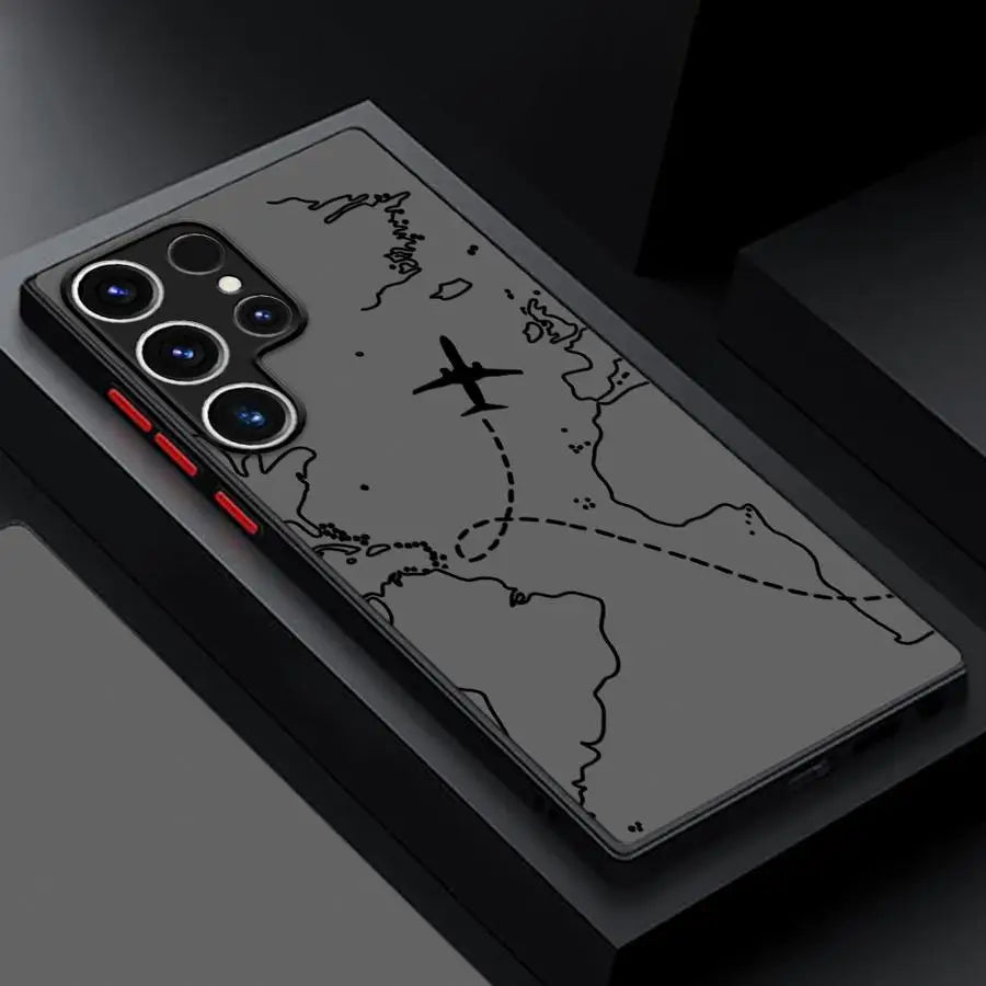 Line Airplane Topographic Phone Case for Samsung Galaxy S Series