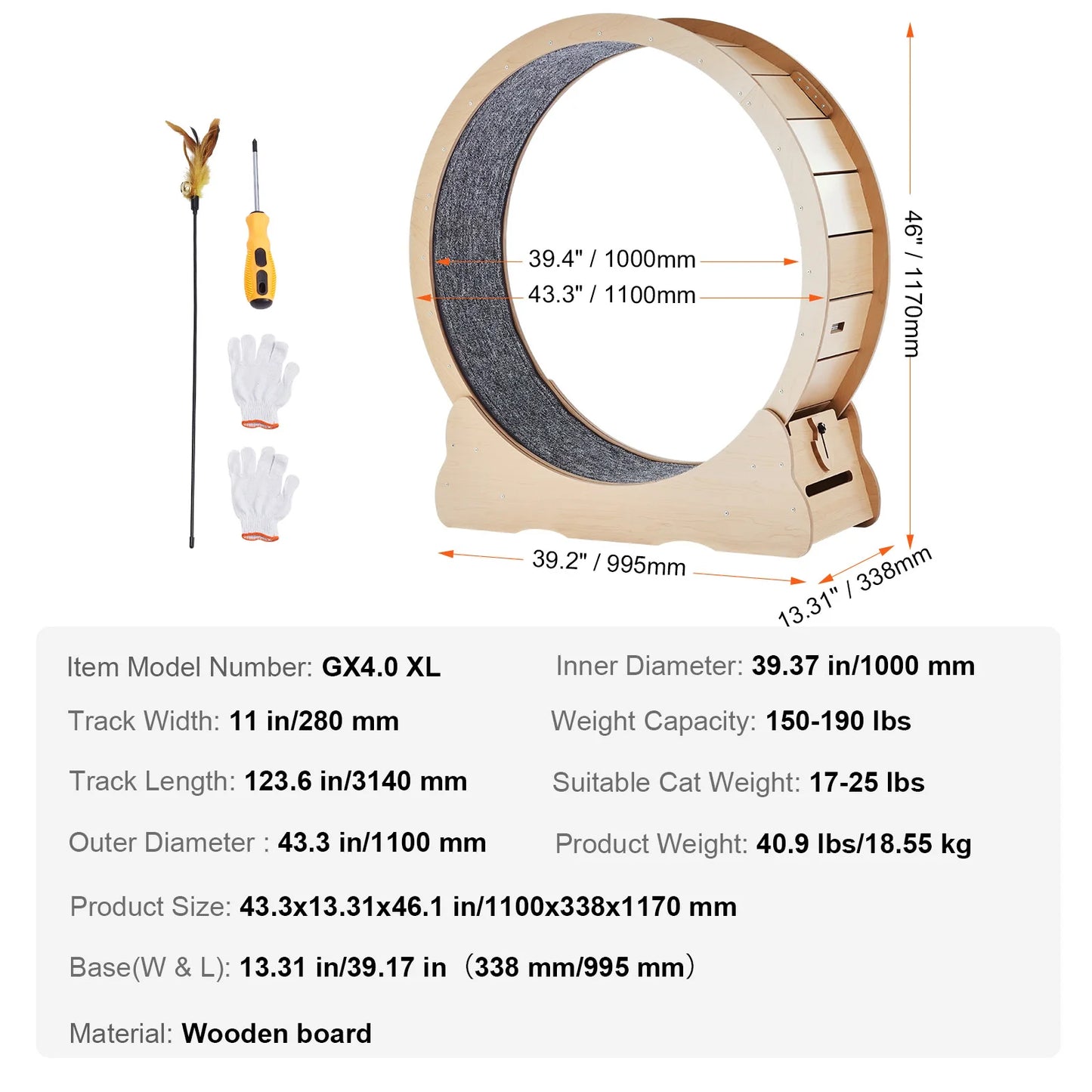 ๐ฑ๐โโ๏ธ SucceBuy Wooden Cat Exercise Wheel โ Large Indoor Treadmill ๐ SEO Title