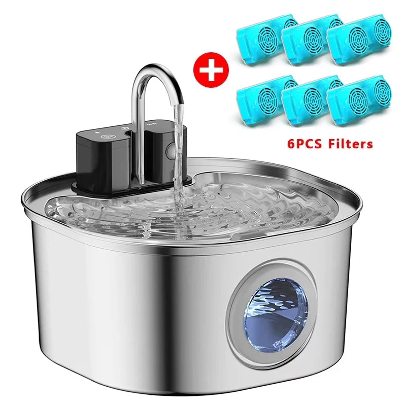 💧🐾 3.2L Stainless Steel Wireless Pet Water Fountain – 4000mAh