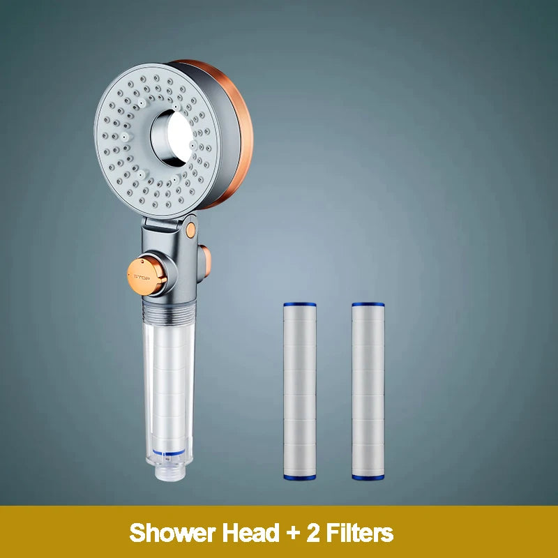 🚿💧 Double-Sided Shower Head – 3 Spray Modes Water-Saving Rainfall Shower with Filter & Booster Nozzle