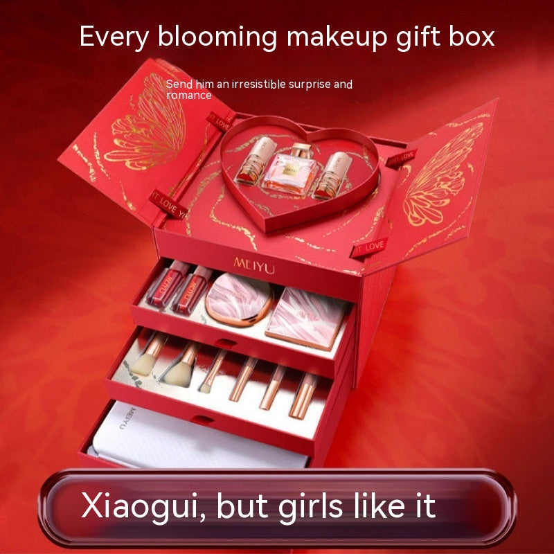 Christmas Beauty Lipstick Gift Box – Girls Cosmetic Makeup Set 🎄💄