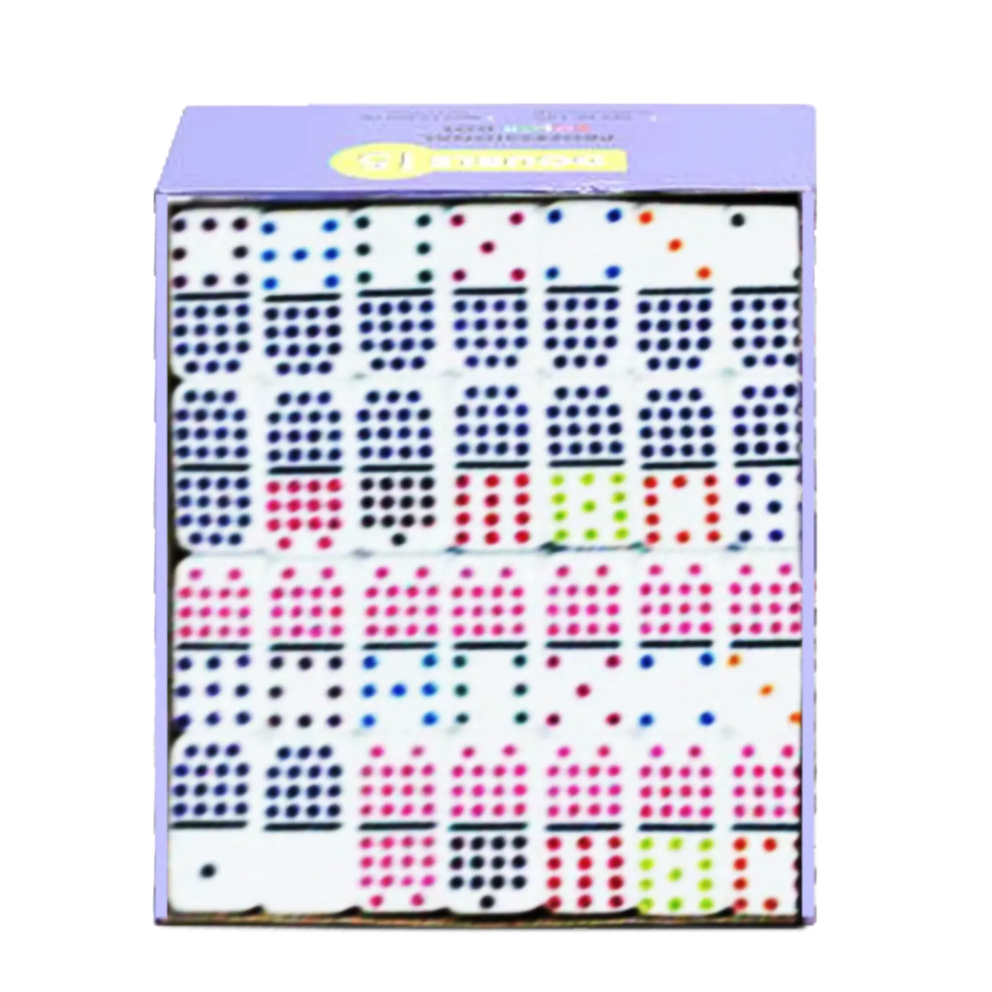 🎲 Double 15 Professional Dominoes Set – 136 White Tiles with Color Dots G8Central