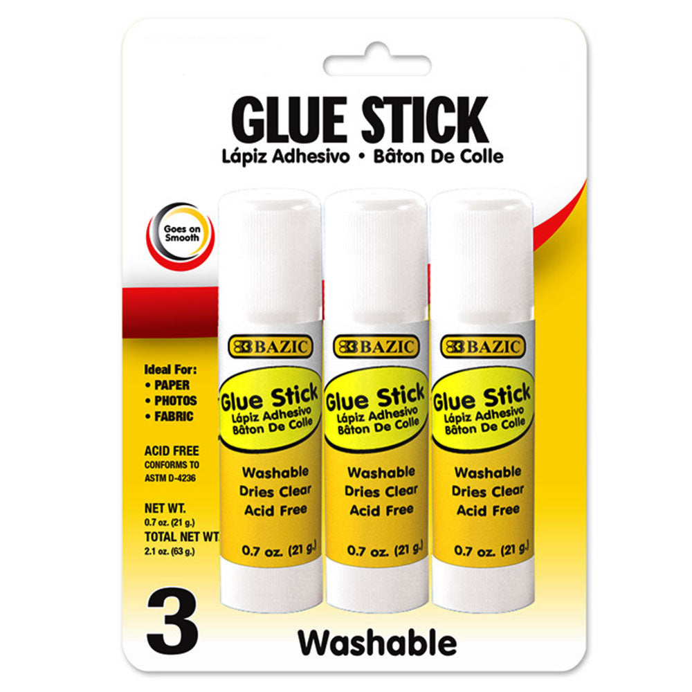 Glue Sticks Large Washable - 3-Pack 0.7 oz (21g)Pack-04 - G8 Central