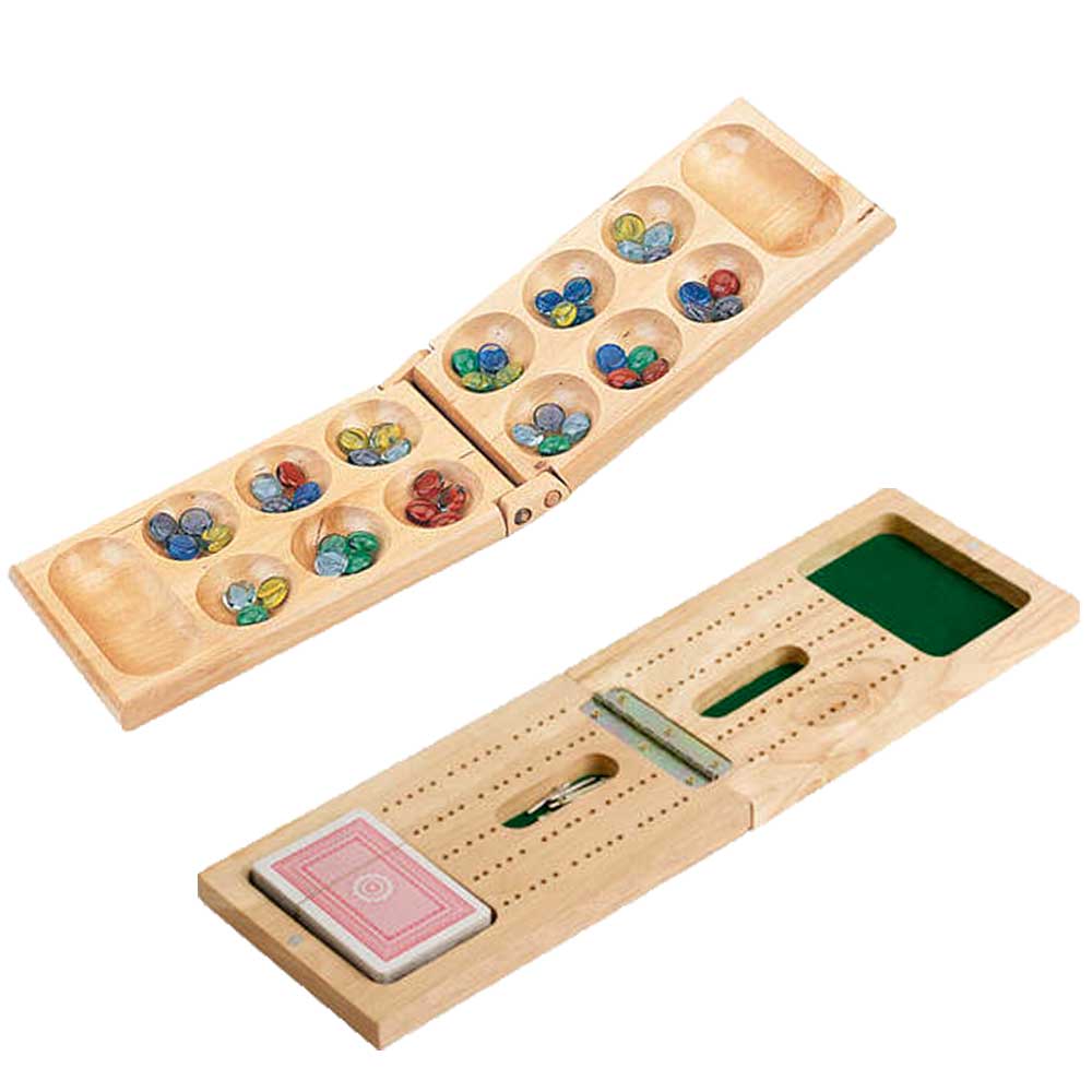 Cribbage & Mancala COMBI Travel Board Games: