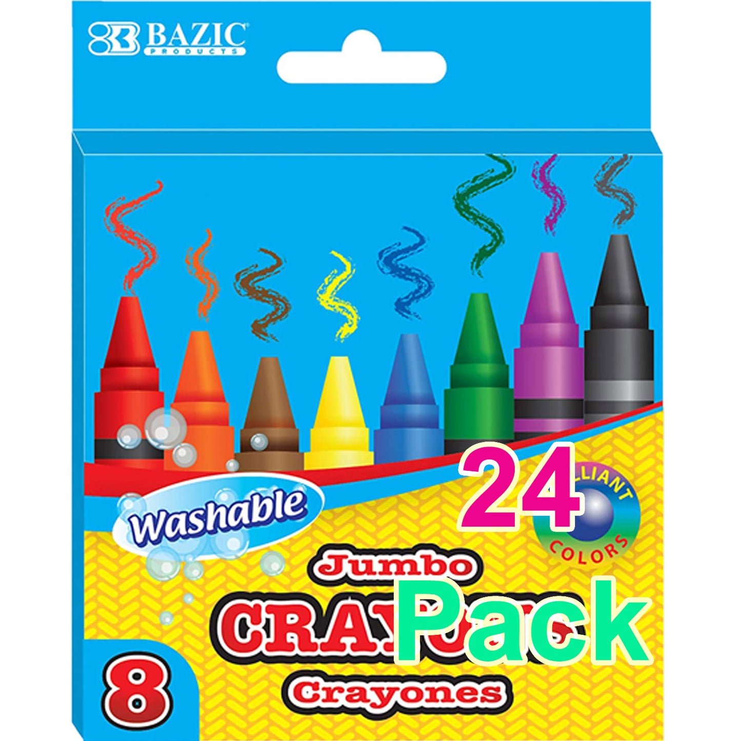 Premium Jumbo Crayons Coloring Set, 8 Color Washable