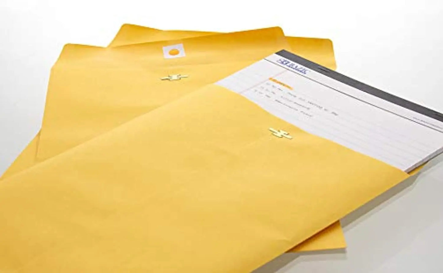 BAZIC 10" x 13" Clasp Envelope & Gummed Seal, Eyelet Closure Mailing Paper Envelopes, Home Office Business Legal School Supplies (3/Pack), 1-Pack.