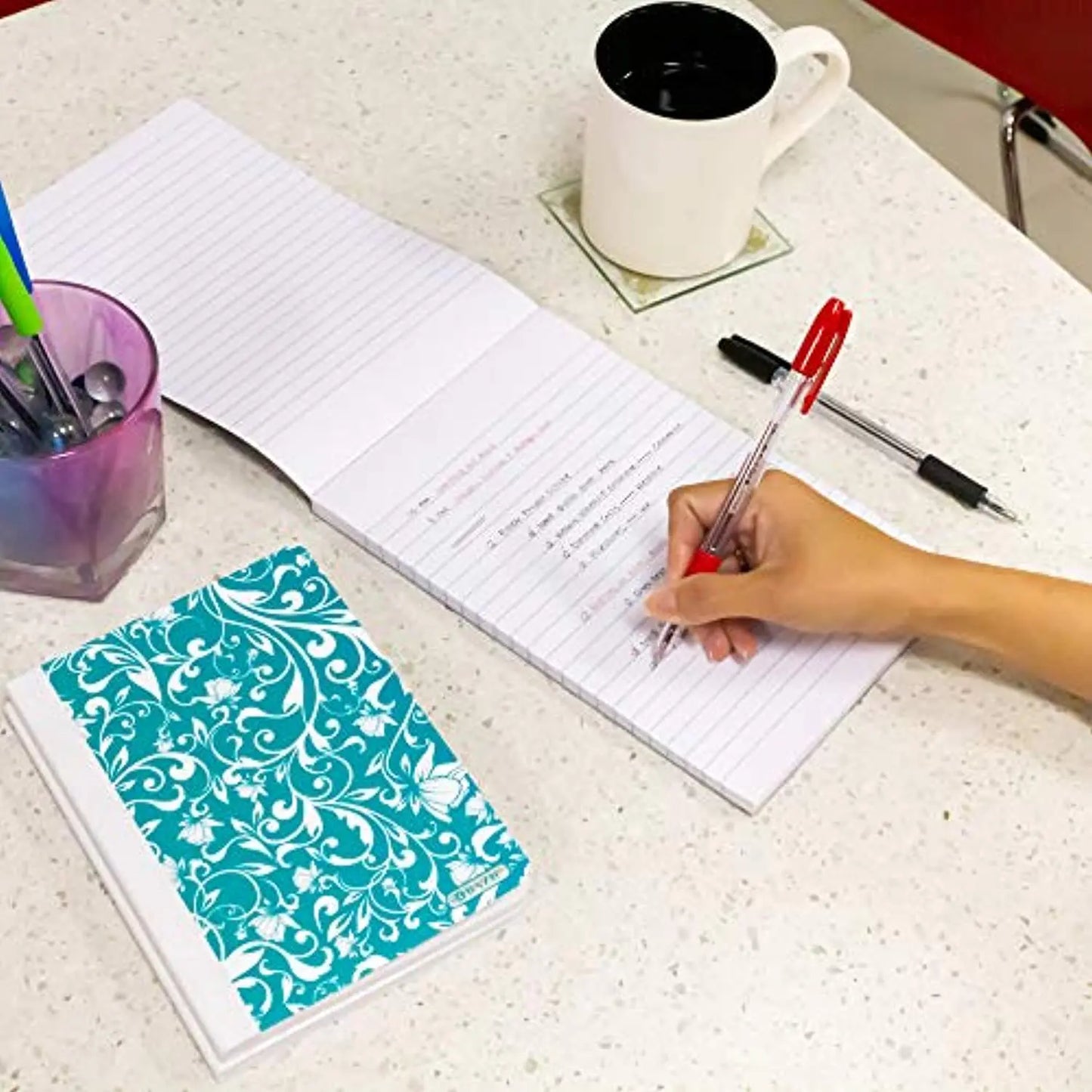 BAZIC 100 Sheets 6" X 9" Ruled Writing Tablet, Lined Ruled Memo Writing Papers Pad Notebook, Note Paper for Taking Notes, Easy Tear for Office School Home, 1-Pack.