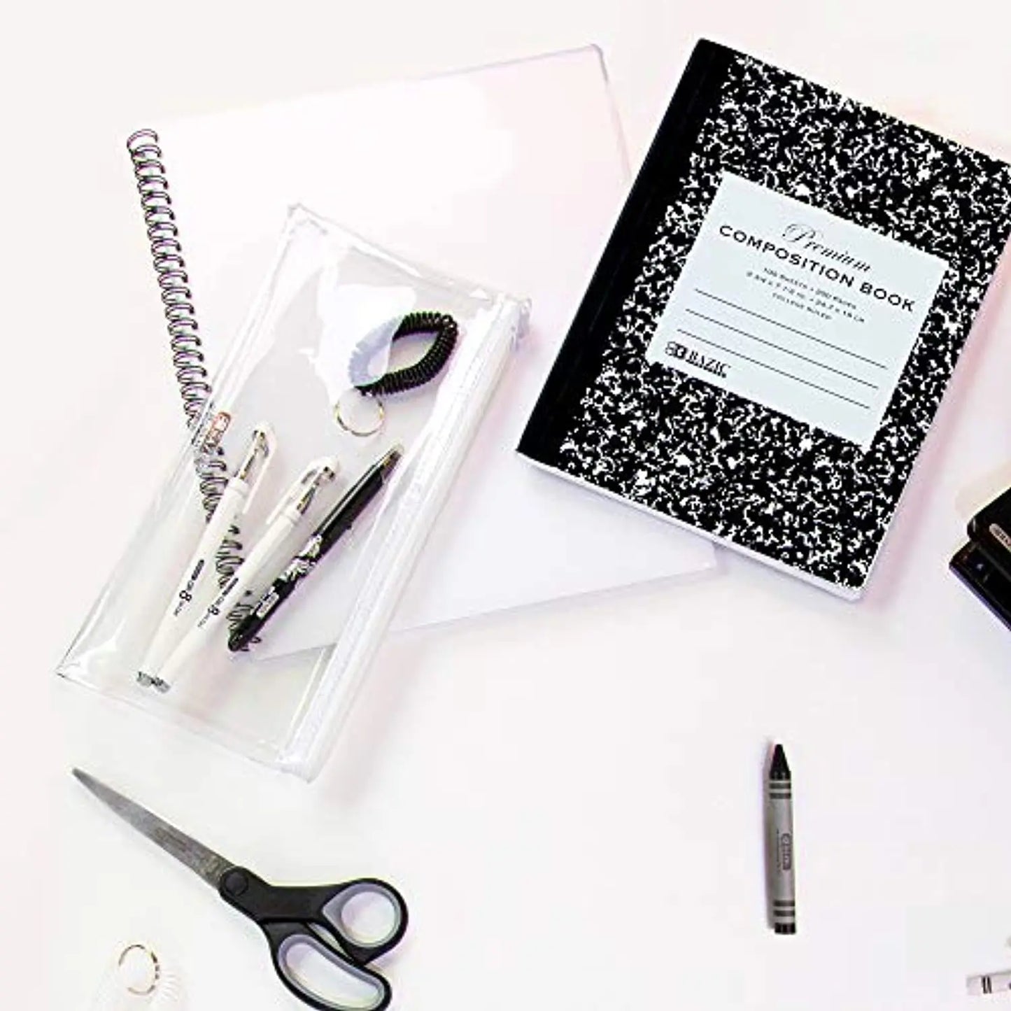 BAZIC College Ruled 100 Sheets Premium Black Marble Composition Book, Journal Notebooks Comp Books, Office School, 1-Pack.