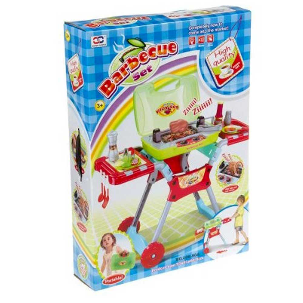 29 Inch Deluxe Kitchen BBQ Pretend Play Grill Set with Light and Sound