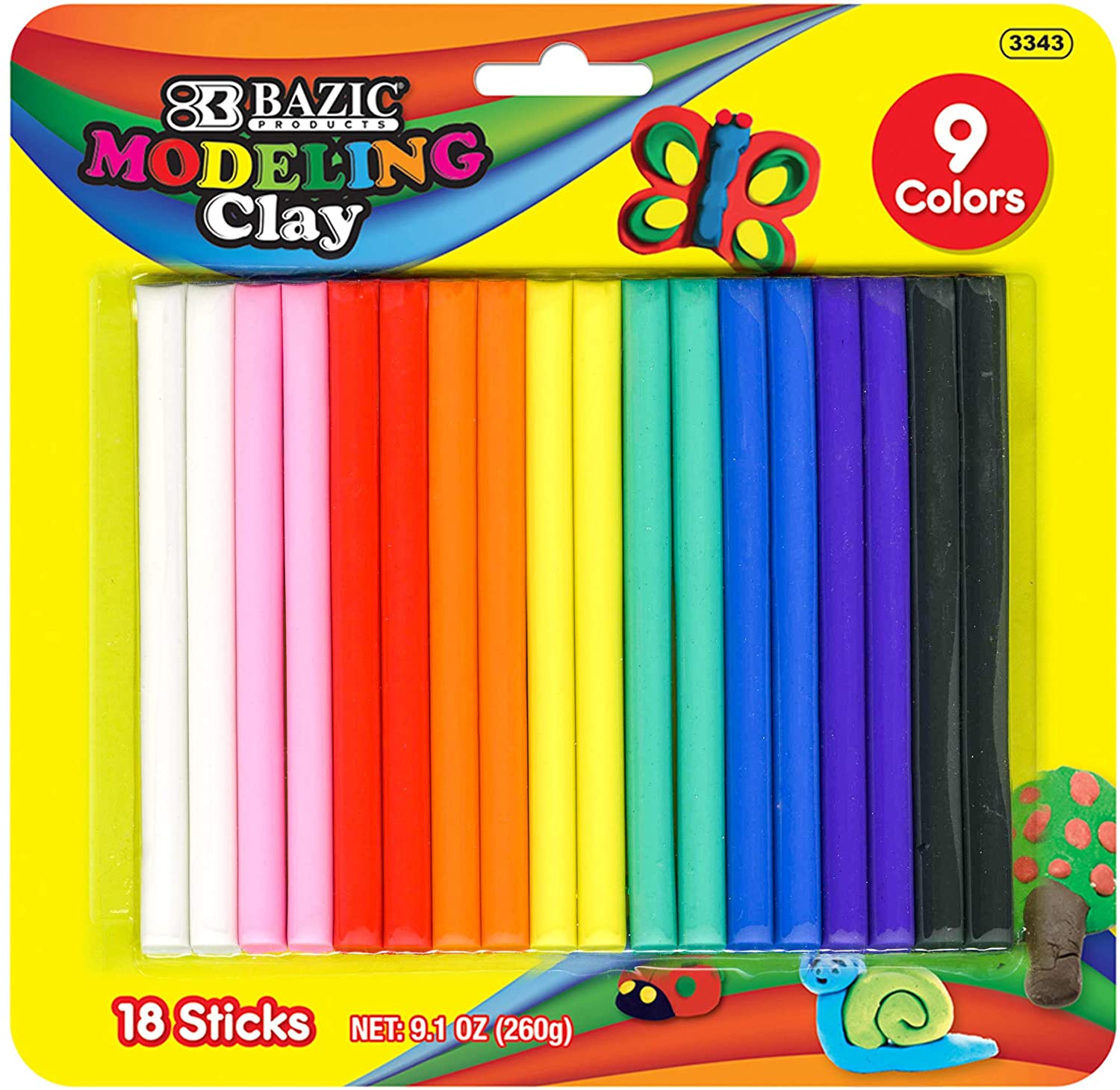 Air Dry Modeling Clay 6 Primary Color 0.5 Oz.