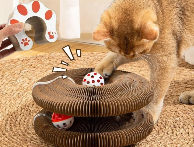 🐾✨ Magic Organ Interactive Cat Toy – The Foldable, Eco-Friendly Scratcher That Keeps Cats Curious & Happy! 😸💛