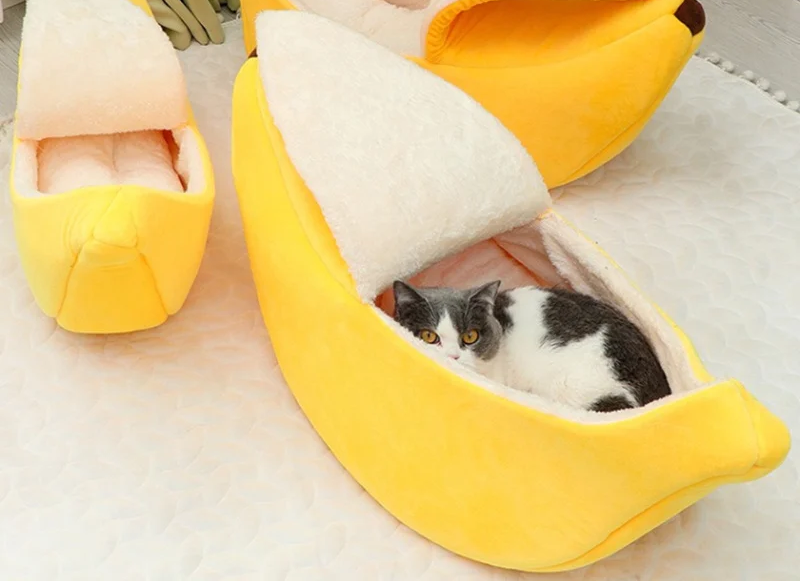 🍌🐱 Banana Cat Bed House: The Cutest, Coziest Hideaway for Cats & Small Pets!