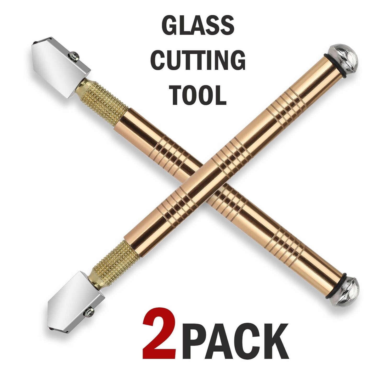 2Pcs Professional Glass Cutter Metal Carbide Precision Anti-Skid Cutting Tools