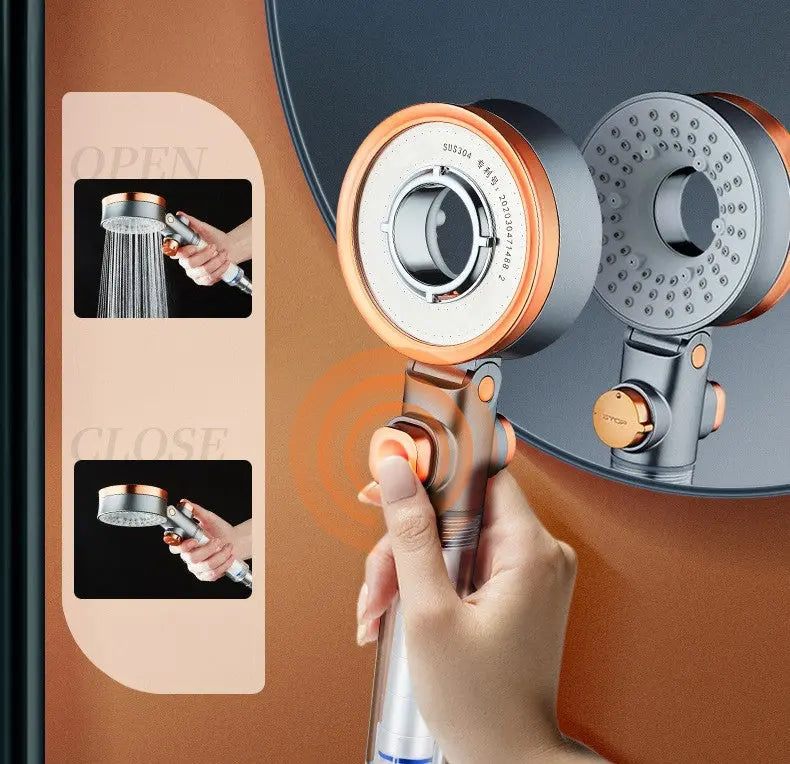 Filtered Water Shower Head with Three-gear Pressurized Water Stop and De-chlorination Skin Care Beauty g8central.com