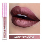 Metal Lip Gloss Waterproof Lipstick – Long Lasting Metallic Shine Lip Color 💄✨