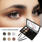 Natural Brown Eyebrow Powder Palette – Waterproof Brow Stamp Kit with Brush ✨
