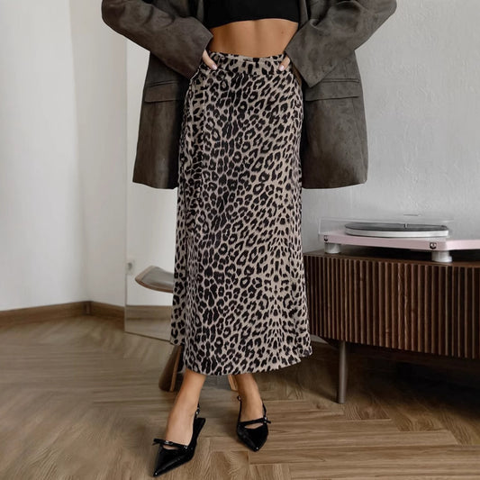 Leopard Print High Waist Skirt