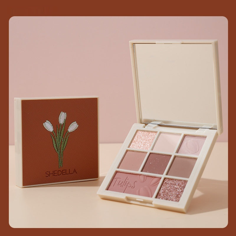 Cowherd 8 Colors Eyeshadow Palette – Tulip Sequins Glitter Eye Makeup ✨