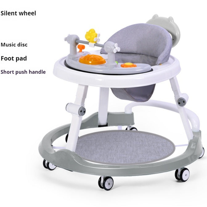 👶✨ Baby Walker Silent Wheel Multi-Function Drop-Resistant Trolley with Music & Foot Pad (6–12 Months)