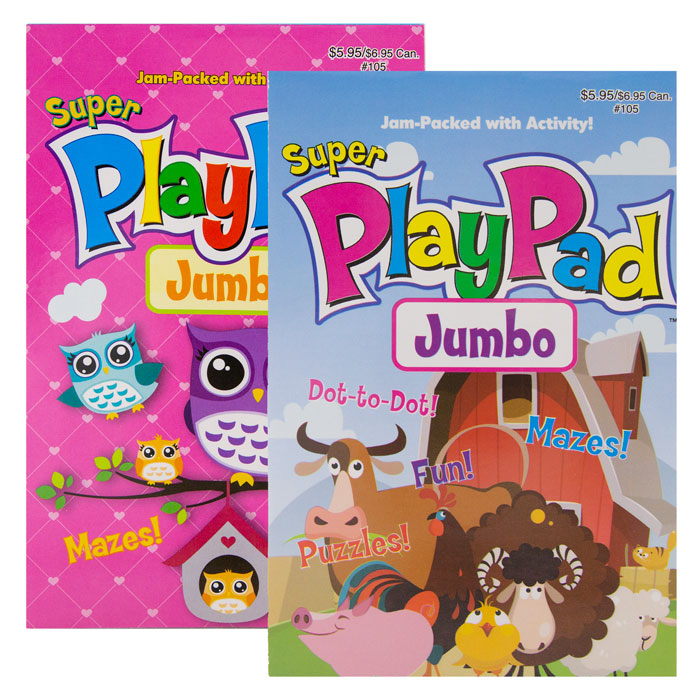 KAPPA Super Jumbo Play Pad 2 Titles, Digest Size 7.75 x 5, Gift for Kids Learning Drawing Coloring | 2-Pack