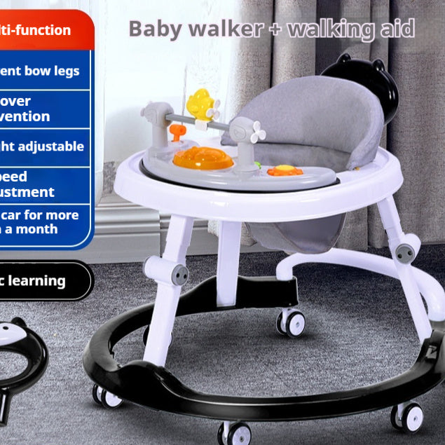 👶✨ Baby Walker Silent Wheel Multi-Function Drop-Resistant Trolley with Music & Foot Pad (6–12 Months)