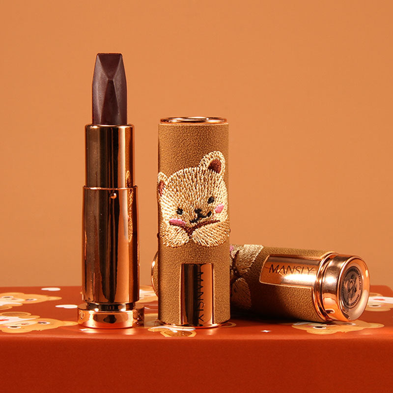 Bear Three-Color Lipstick Cushion Set – Cute Two-Piece Lip Makeup Kit 💄🐻